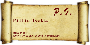 Pillis Ivetta névjegykártya
